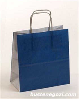 Carta: Kraft Bianco - Colore: Blue/ silver - Maniglia: Argento