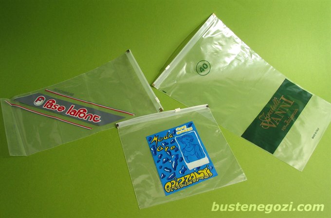 2 - Buste in Plastica con Cerniera, Fermi laterali e Cursore