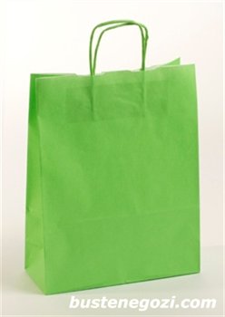 Carta: Kraft Bianco - Colore: Verde - Maniglia: Verde