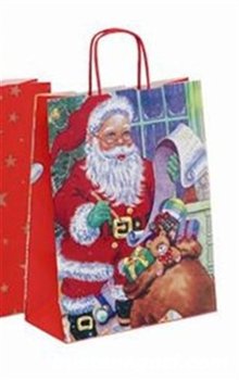 Carta: Duplex Plastificata - Colore: Babbo Natale - Maniglia: Rosso