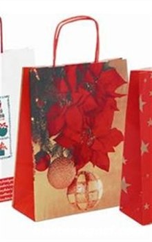 Carta: Duplex Plastificata - Colore: Stella di Natale - Maniglia: Rosso
