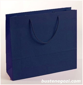 Carta: Kraft Bianco - Colore: Blu - Maniglia: Blu